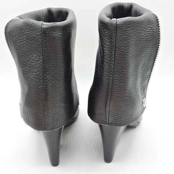 Michael Kors Bassey convertible black leather tall or short 3" heel boots - Picture 8 of 16